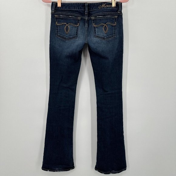 Original Moussy Vintage Dark Low Rise Bootcut Jean Size 26 RARE Embroidered Name - Picture 6 of 12